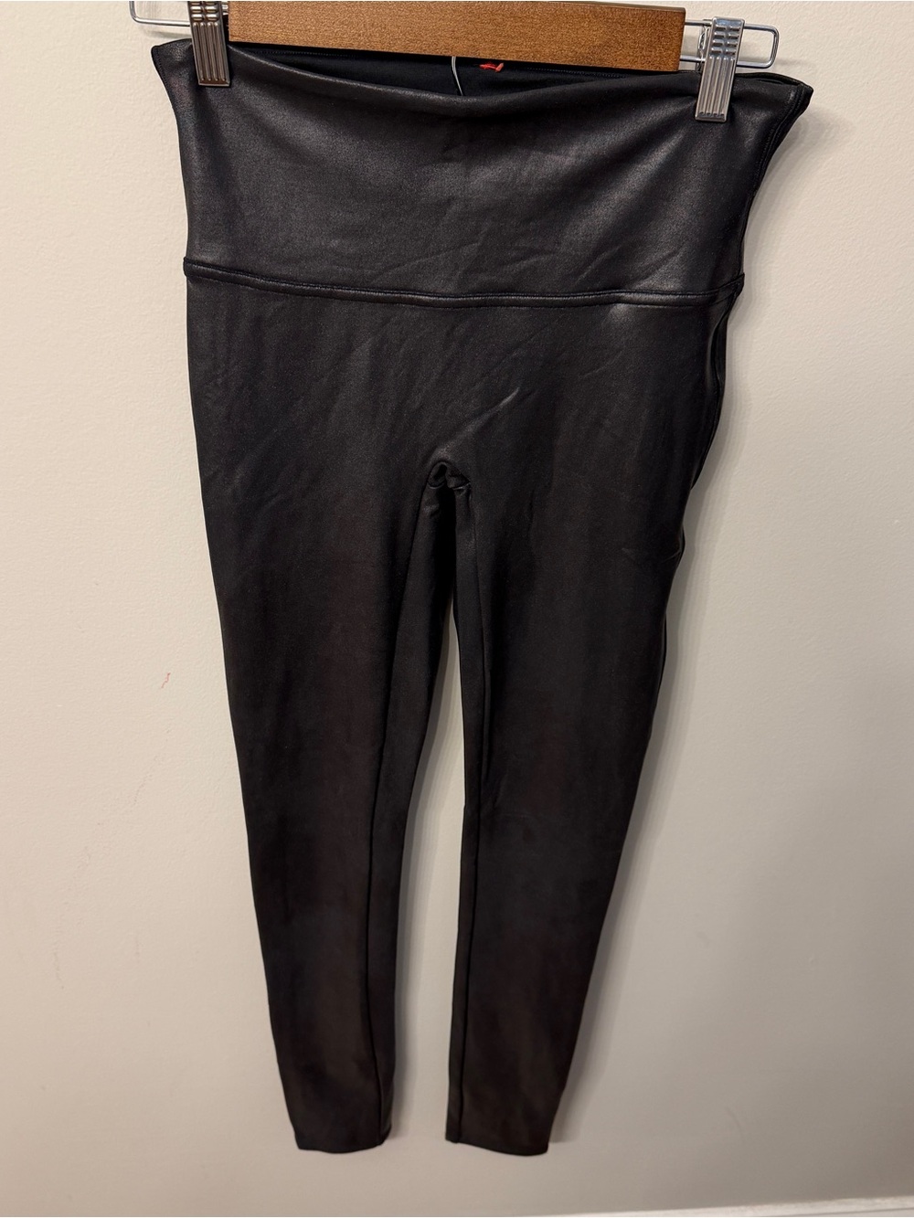 SPANX Black Faux Leather High-Waist Leggings
